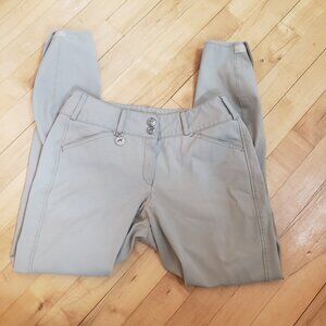Women's Pikeur Riding Breeches 38 US 26x26" Tan Suede Patches Pockets Equestrian